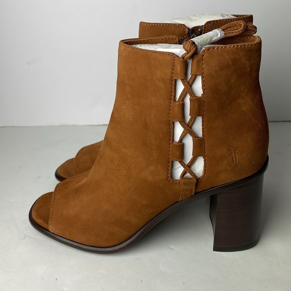 NEW Frye Amy Side Ghillie Open Toe Ankle Boots 9 - Picture 6 of 10